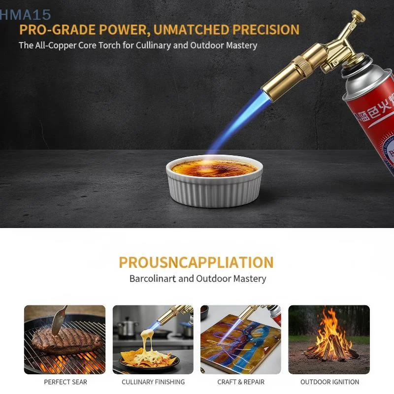 【YA】Auto Ignition Gas Torch Commercial Grade Welding Flame Burner for Brazing Cooking Restaurant Use Camping Barbecue