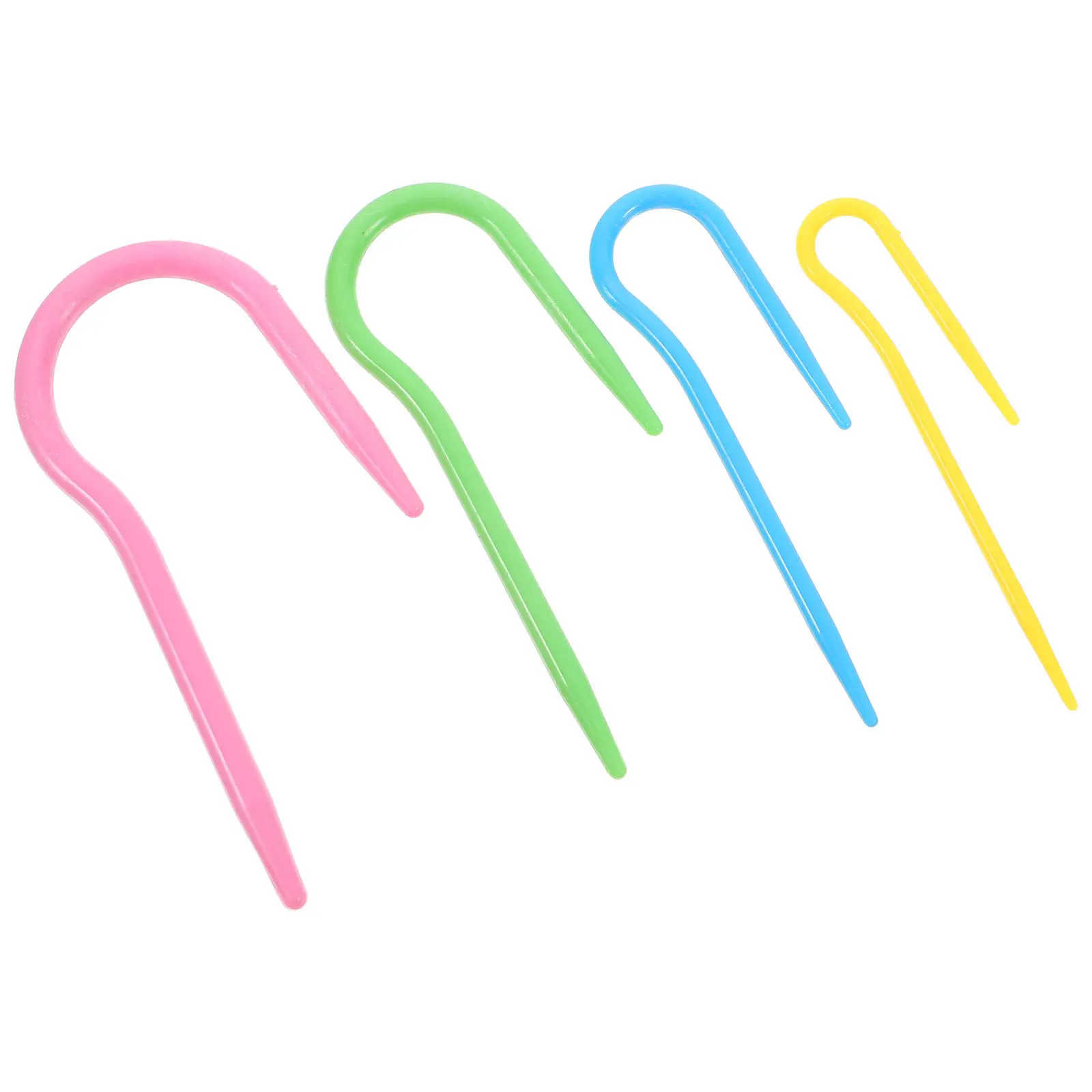 

Набор из 4 вязальных инструментов: U-образные спицы, цветные, из прочного АБС-пластика, легкие крючки для вязания свитеров, кружев и вышивки