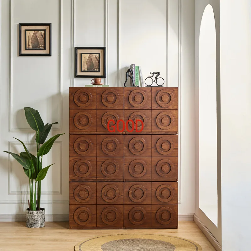 Household Square Box Cabinet Dining Side Storage Organizer Entrance Cabinet