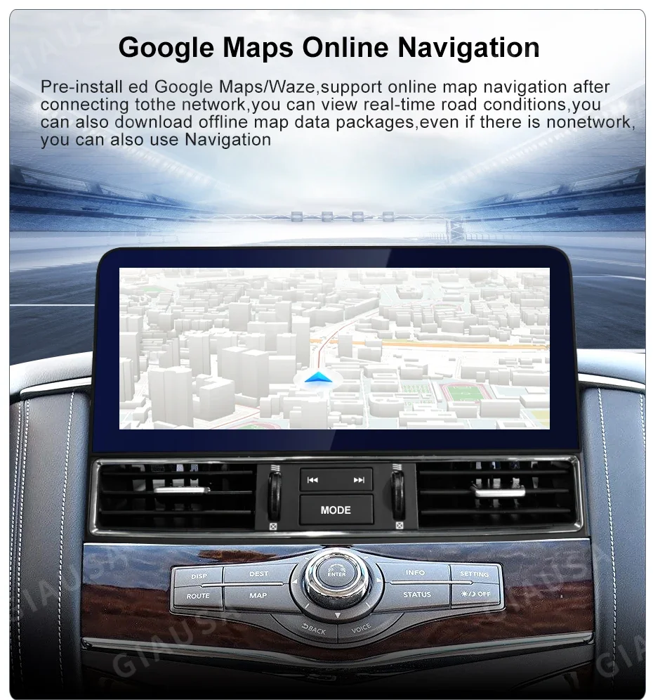 

For Nissan Patrol Y61 Y62 Infiniti QX80 QX56 2010-2020 Android 14.0 Car Radio GPS Navigation Stereo Multimedia Player 4G Carplay