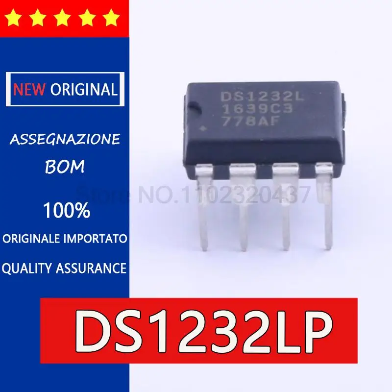 5pcs DS1232 DS1232LP DS1232L DIP8 Upright DS1232L monitor DIP8, microcontroller, upright PMIC - monitor integrated IC chip