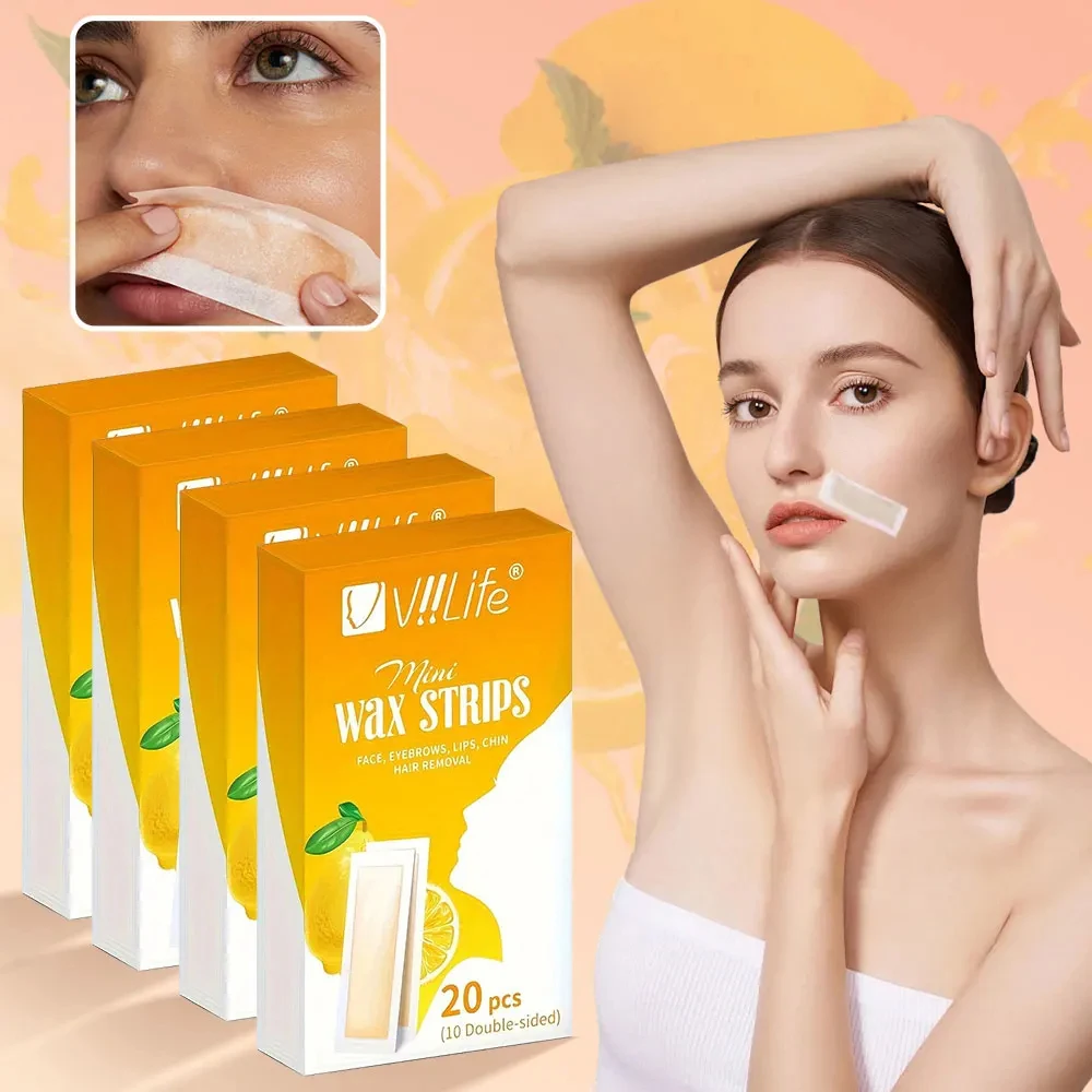 Viilife 20/40 Pcs Depilatory Wax Strips For Hair Removal Wax Paper Cold Wax Strips Paper For Face Neck Arm Leg Body Beauty Tools - view 6