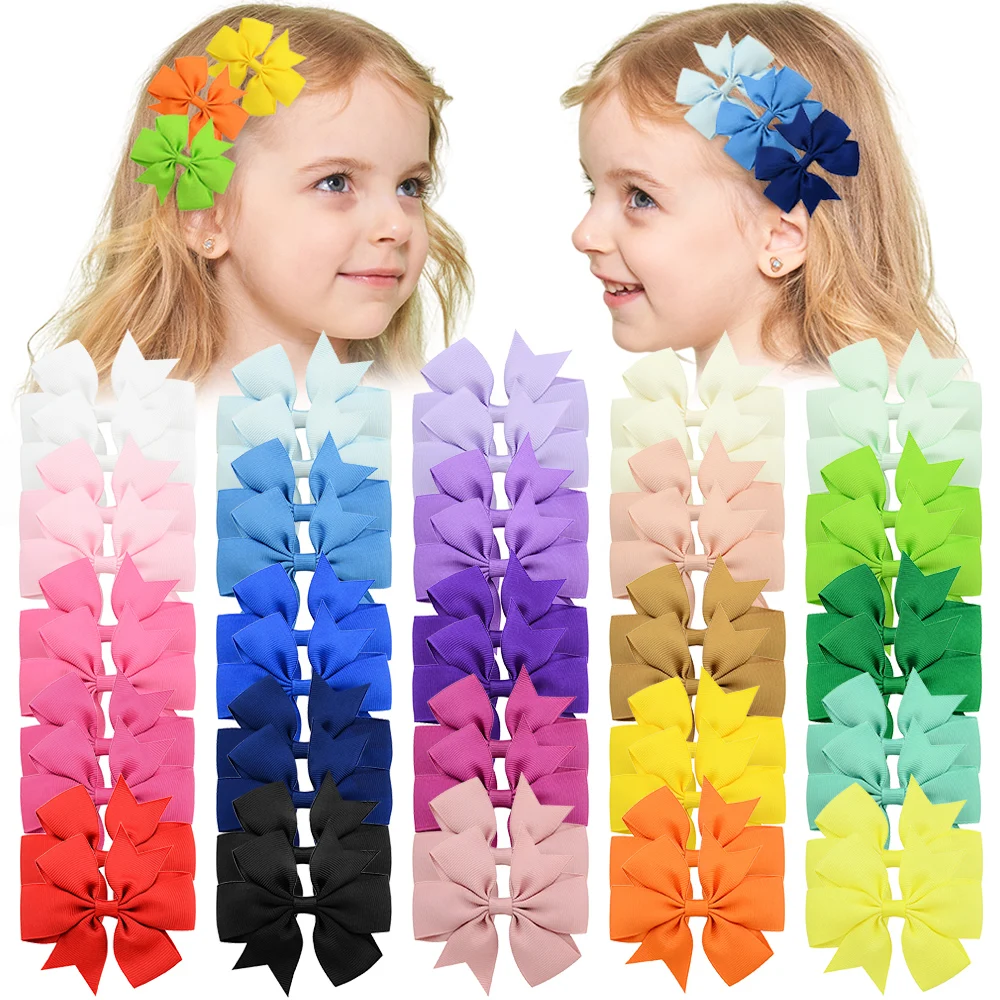 

40Pcs Baby Girls Hair Bows And Hairpins Set 3'' Grosgrain Ribbon Toddler Clips Headwear Kids Hair Accessories Photo Props