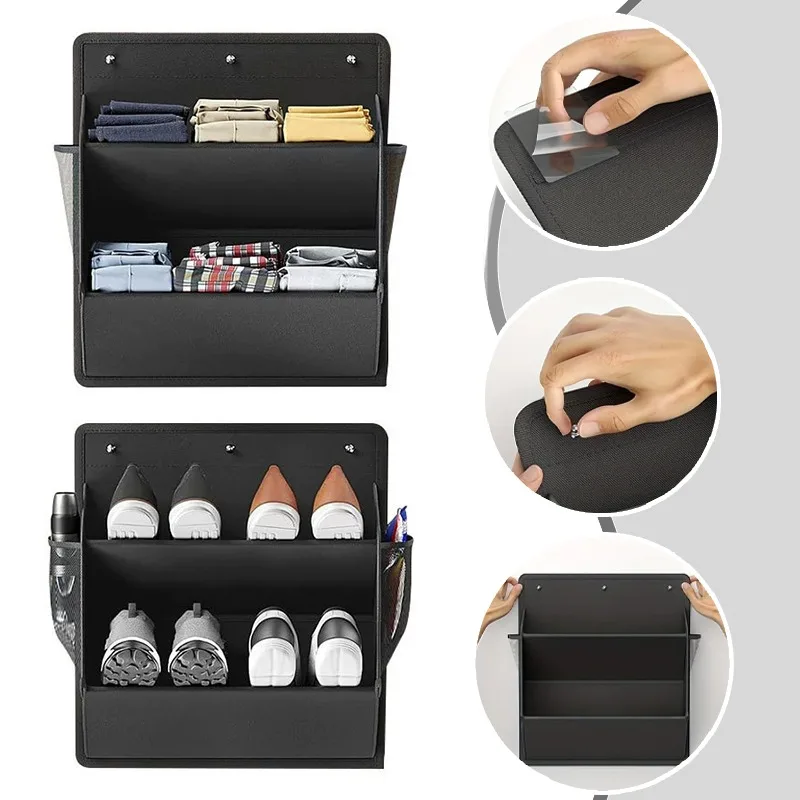 

Adhesive RV Shoe Storage 1/2Pcs Door Wall Mounted Rack Deep Pockets Organizer for Campers Wardrobe Closet Narrow Space Saving