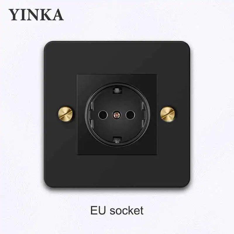 YINKA Stainless Steel Light Switch with Copper Toggle, Durable Modern Metal Wall Switch for Home, Single/Double/Triple Options image 3