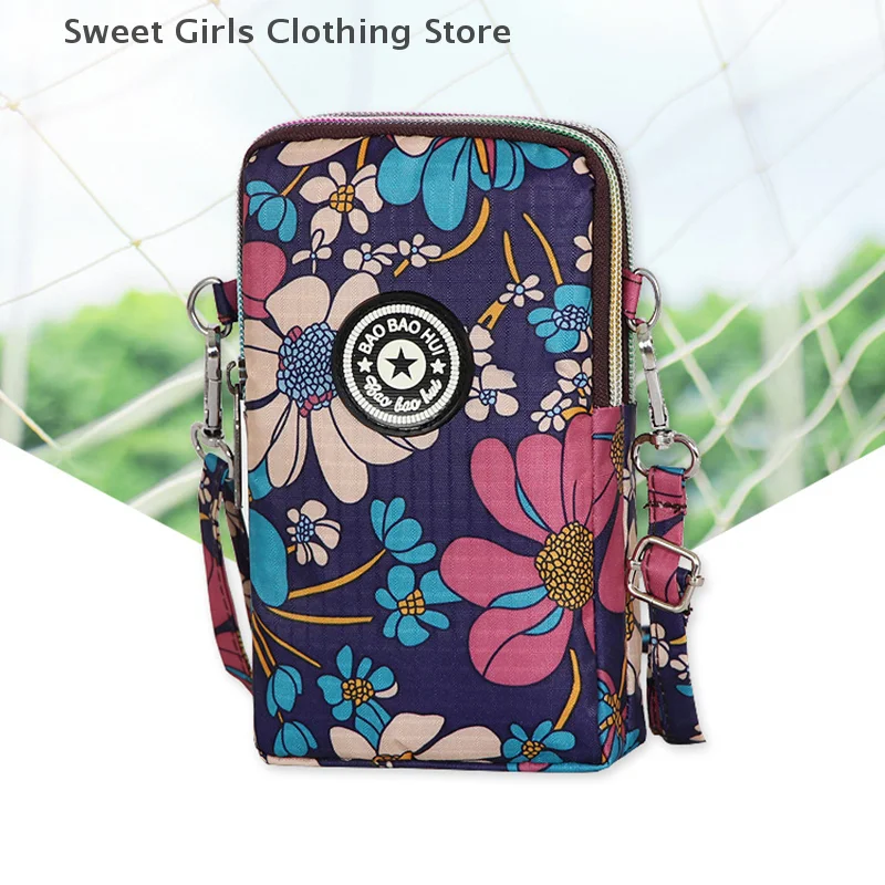 

Vintage Floral Pattern Arm Bag Waterproof Sports Phone Purse Casual Travel Outdoor Crossbody Bag Lipstick Pouch