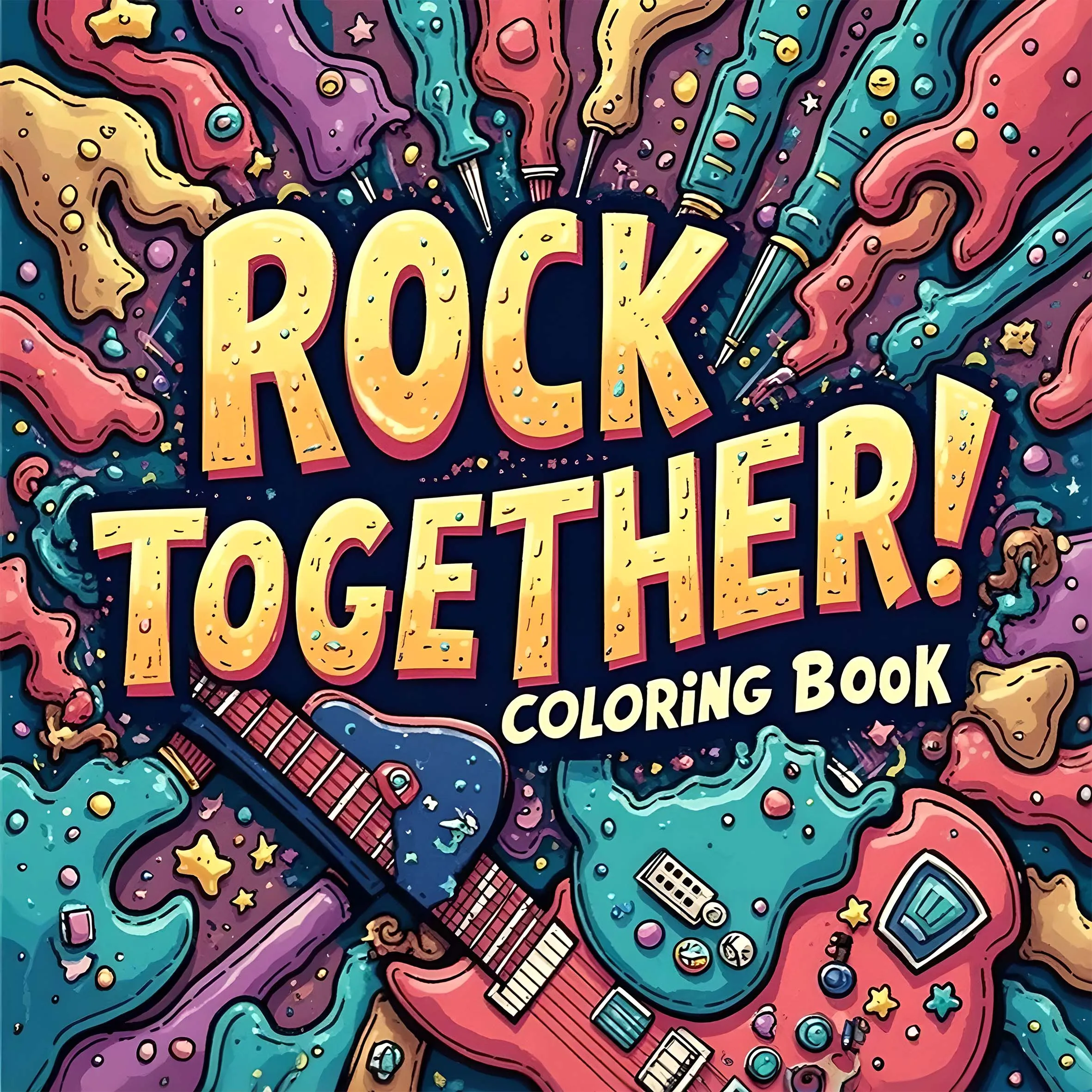 

Adult Picture Book 24 pages Rock Together Coloring Book Make Designs Of One's Own For Relaxation Educational Doodles Books