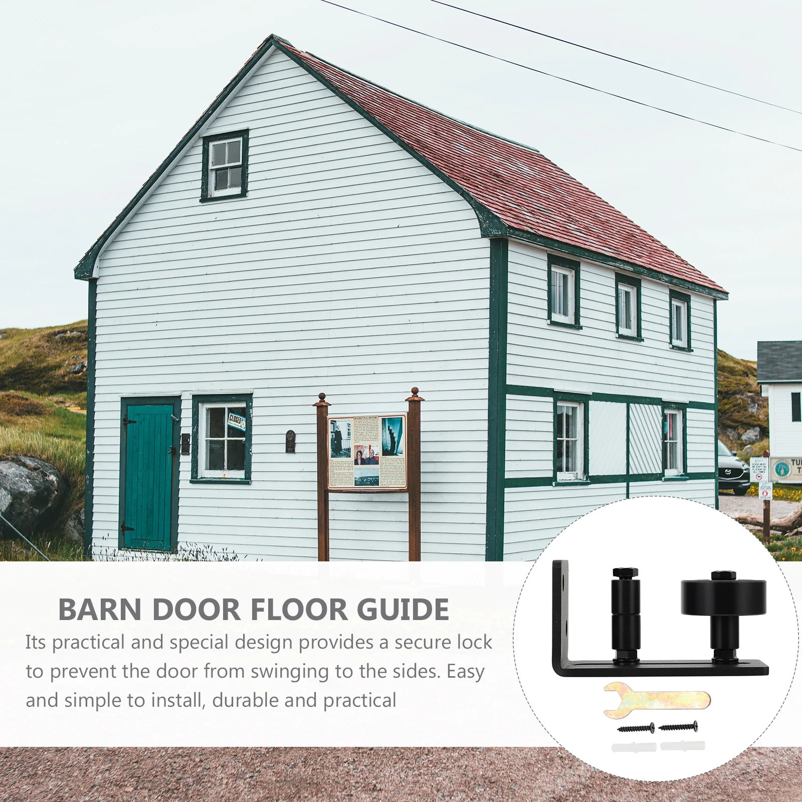 

прочная углеродистая сталь, направляющая для двери сарая, напольная направляющая, гладкая стабильная стойка, ролик, практичный аксессуар для раздвижной двери для дома, склада