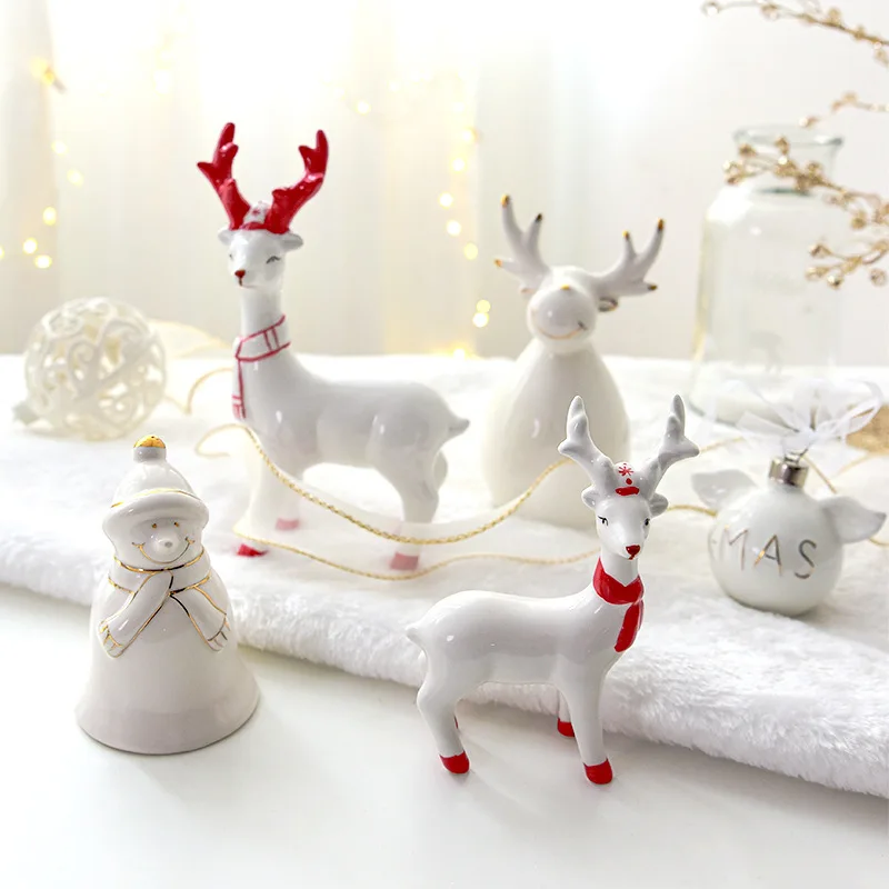 

Christmas ceramic snowman elk desktop ornament Christmas gift Christmas tree pendant Christmas decorations