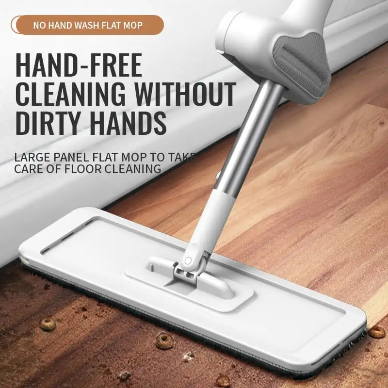 

Lazy Person's Self-Washing Flat Mop 360°Rotating Self-contained Dewatering Scraper mop For Home Hardwood Floor Deep Cleaning Mop