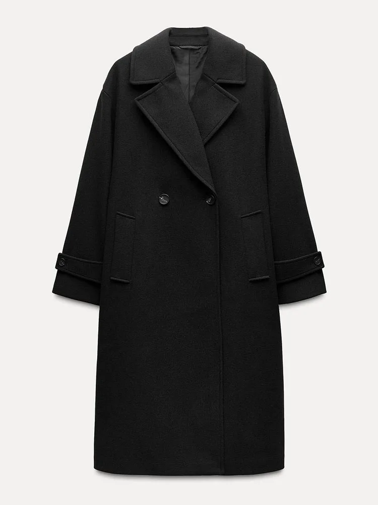 Moda Fena Primavera 2025 Casaco Casual Solto de Manga Longa com Gola Reversível Nova Chegada E Versátil Casaco de ...