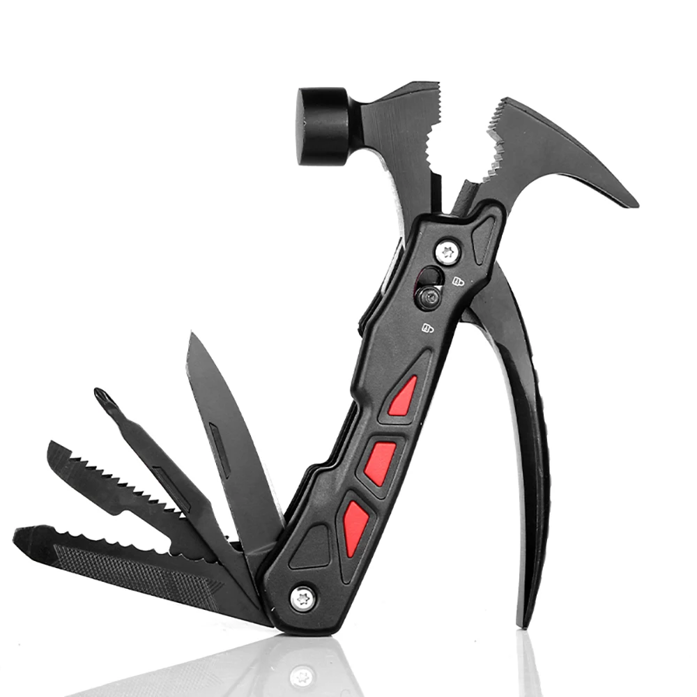 

Multifunctional Claw Hammer Nail Claw Plier Knife Survival Tool Multitool For Outdoor Camping