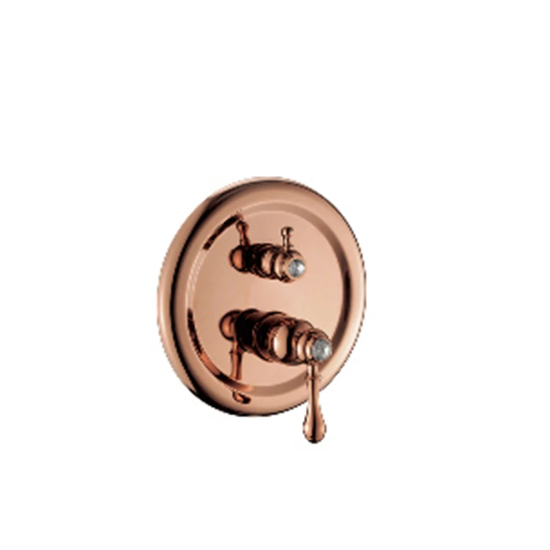 

LANGYO Chrome Rose golden Shower Faucet Mixing Valve 2Ways Concealed Easy-mount Box Brass Concealed Valve Wall Mount