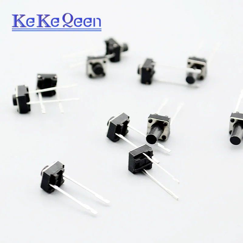 100pcs 6x6mm x 4.3 / 5 / 6 / 7 mm Micro Push Tact Switch 2pin Touch Push Button Long needle Tactile Toggle Pcb Momentary Switch