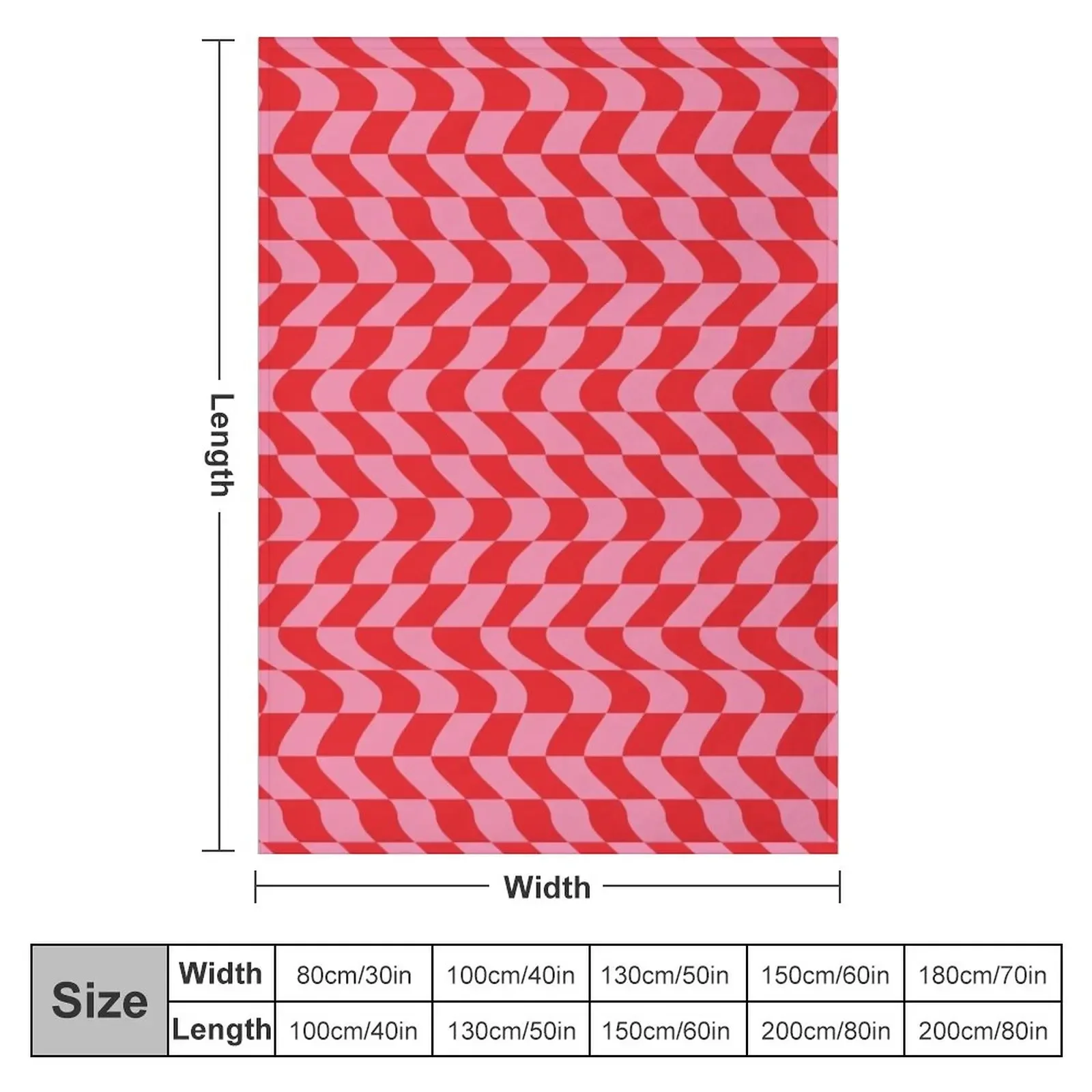 Pink and Red Distorted Checkerboard Throw Blanket Blanket For Baby Moving Blanket Decorative Blankets Summer Blanket