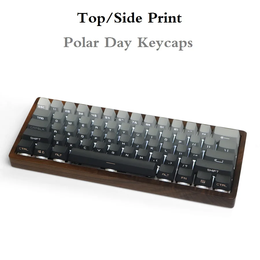 1 Set Polar Day Keycaps Side/Top Print 87 104 Key Standard ANSI Custom PBT OEM Profile For Backlit Mechanical Keyboard For PC