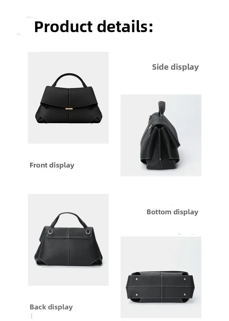 French Y2k Mokki Smile Fold-wrap Genuine Leather Women's Bag Niche Fashion Handbag Crescent Shoulder Messenger Bag