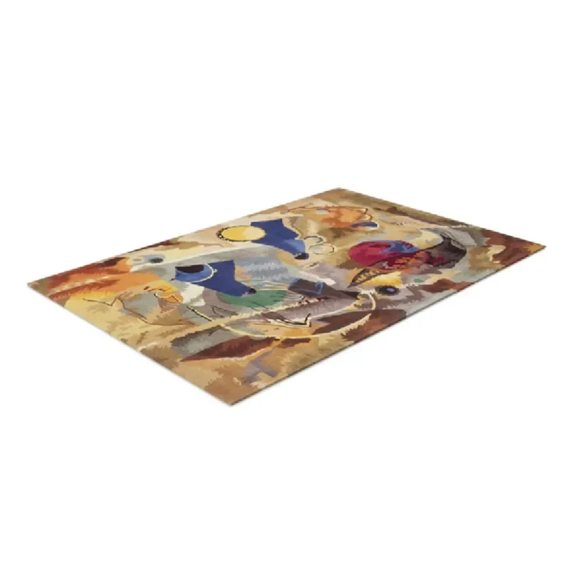 Indian handmade style large size living room non-slip croppable 3D printed area carpet