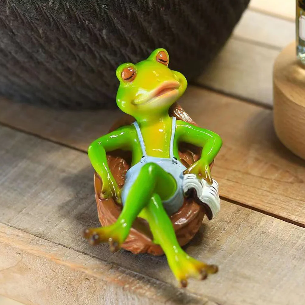 

1pcs Frog Statue Decoration Resin Miniature For Garden Lawn Pond Desk Home Office Indoor Outdoor Decor Garden Resin Frog Statue