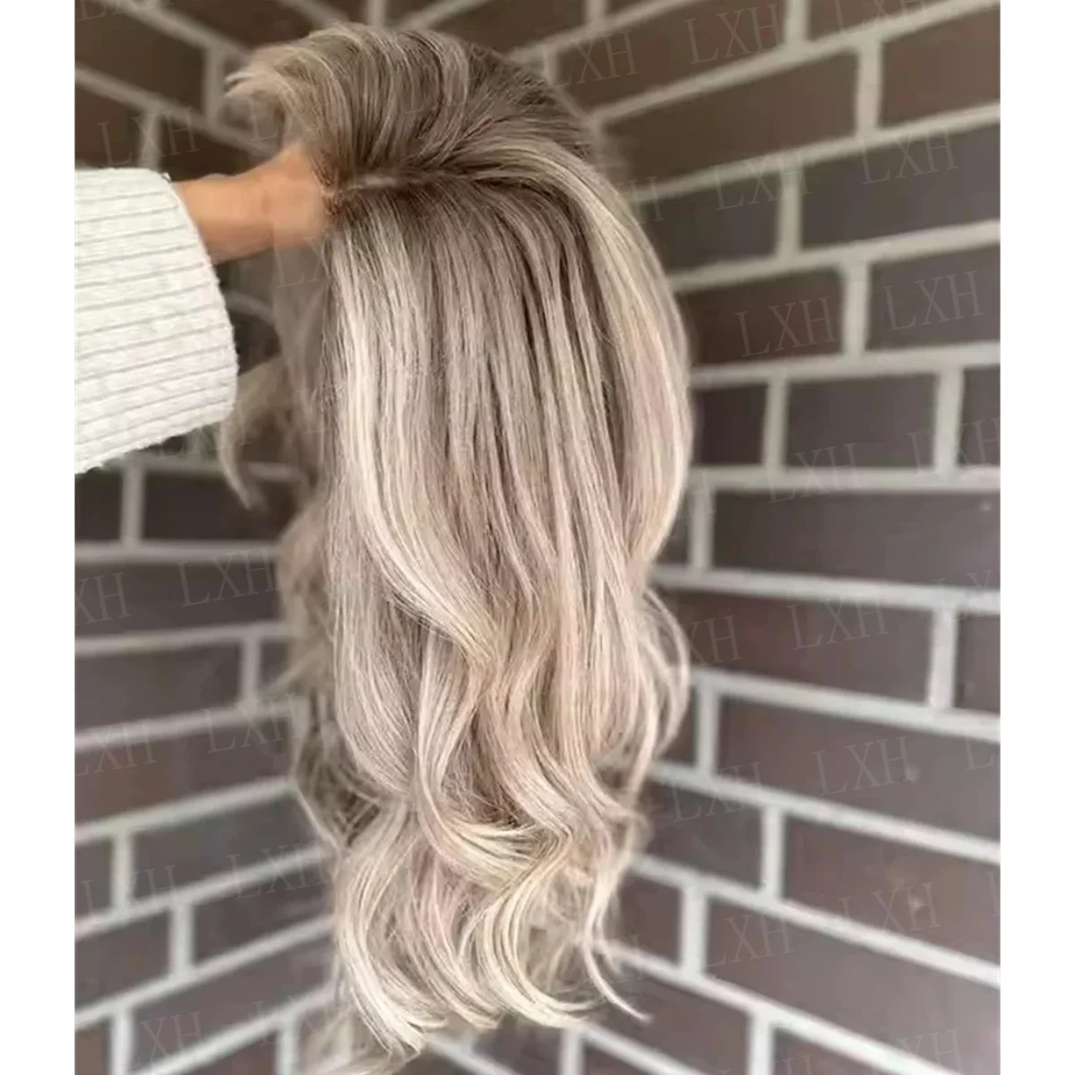 Fashion 24Inch Natural Body Wave Highlight Blond HD Lace Frontal Wigs Hair Pre Plucked Transparent Hair Wigs For Women Deep Part