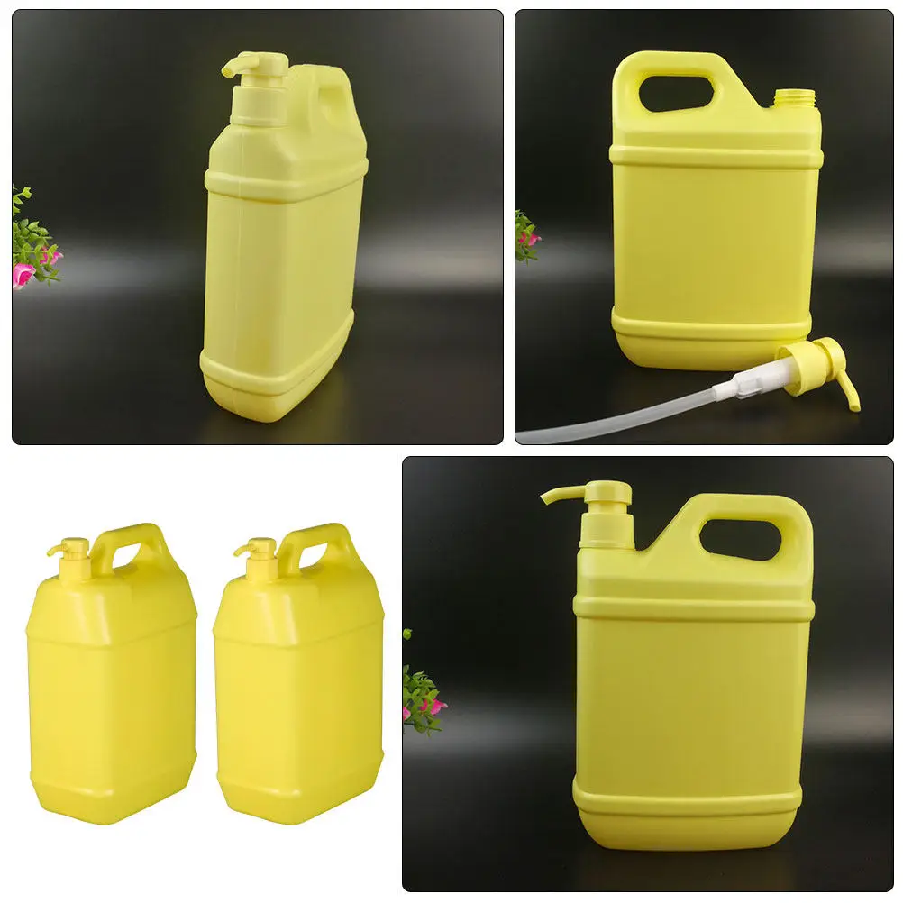 

2Pcs Press Pump Bottle for Hand Soap Shampoo Shower Gel Refillable Reusable Liquid Dispenser with Extra Long Tube Leakproof Seal