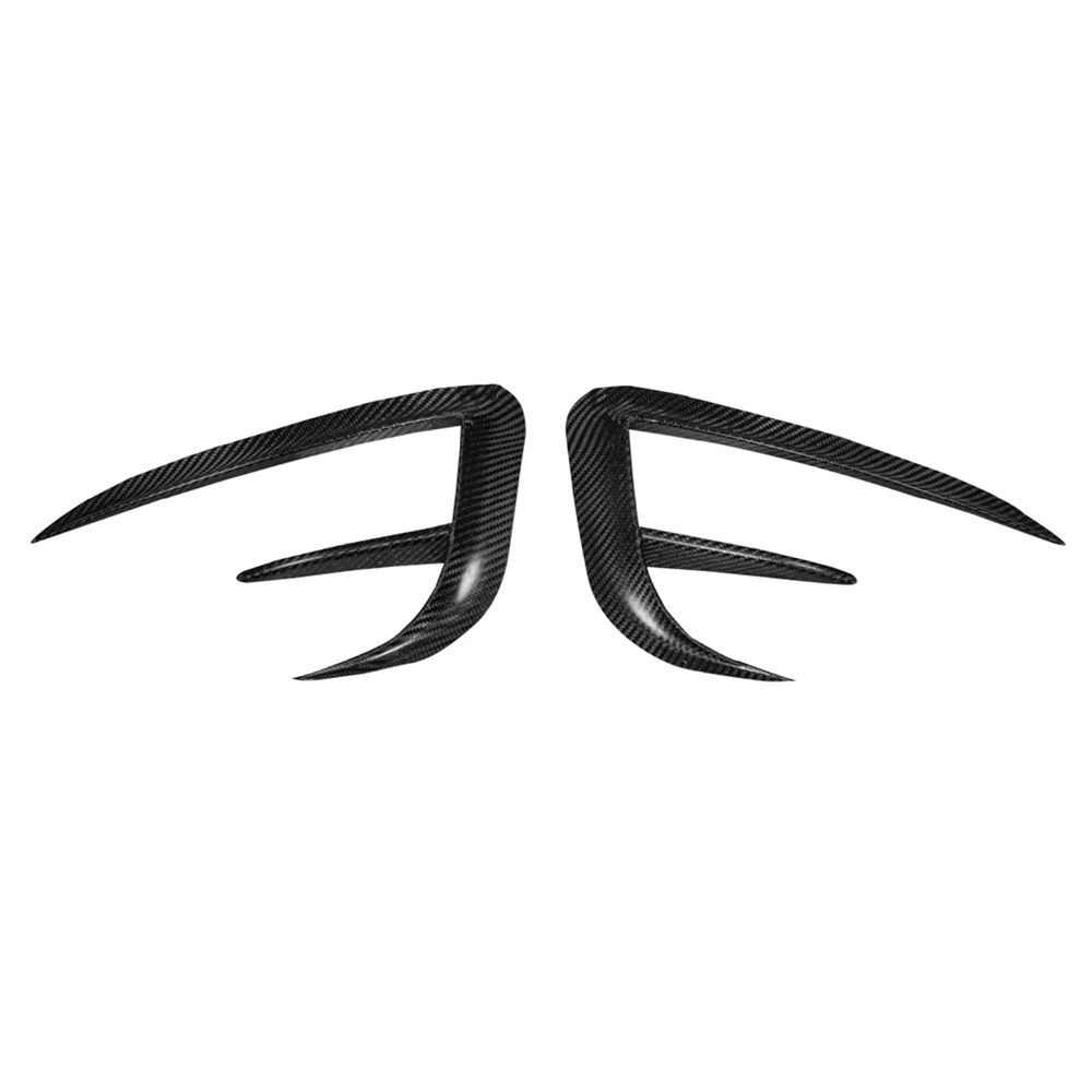 Car Spoilers Factory Direct Dry Carbon Fiber Front Fog Lamp Lights Eyebrow Frame Trim For TESLA Model Y 2021-UP
