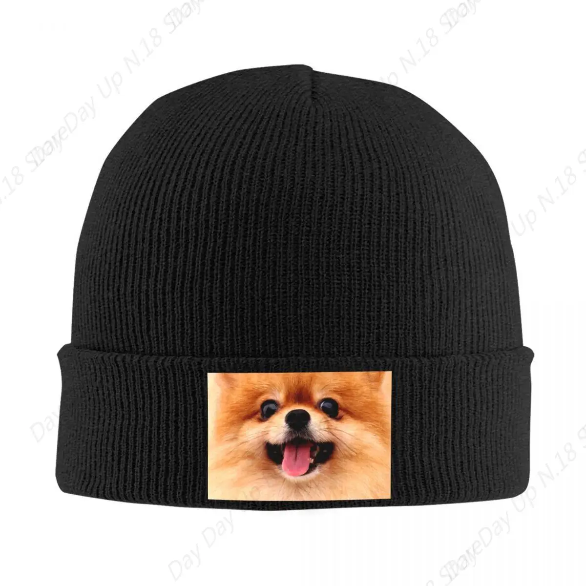 Pomeranian Puppy Bonnet Hat Cool Knitting Hat Men Women Unisex Adult Spitz Pom Dog Winter Warm Skullies Beanies Caps