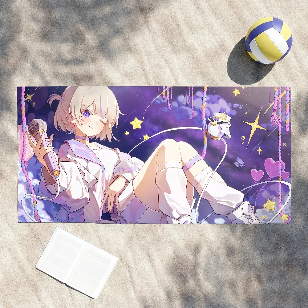 VTuber Todoroki H-Hajime Singer Towel Soft Lightweight Anti-Sand Large Beach Towel Quick-Drying Bath Sports Family
