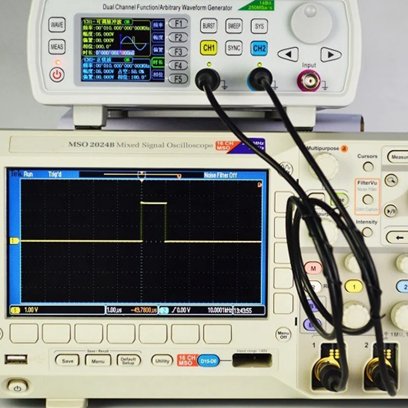 FY6600-60Mhz Programmable Dual Channel DDS Arbitrary Waveform Signal Generator Pulse Source Frequency Meter With US Plug Durable