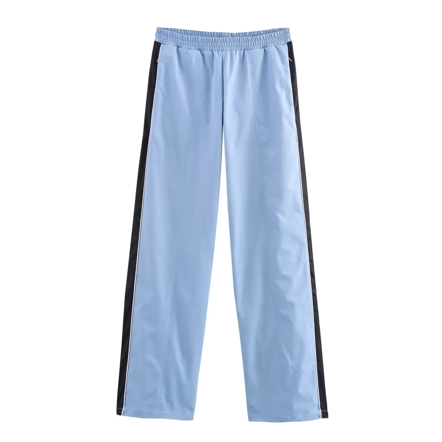 JNLEAOG 가을 신상 여성 패션 세트 패치워크 스트라이프 장식 사이드 스트라이프 장식 재킷과 바지