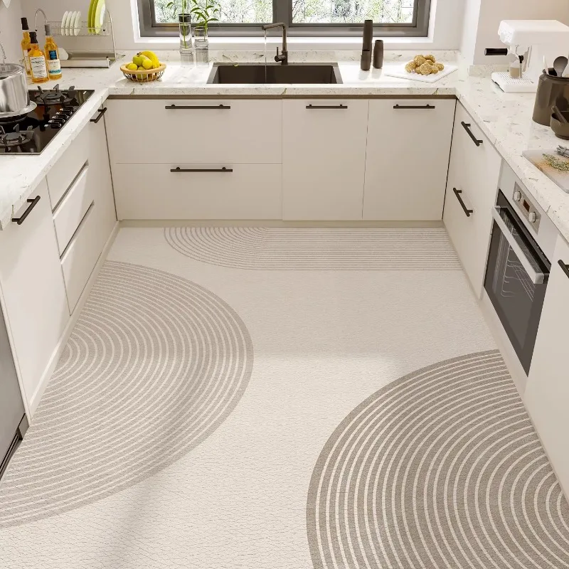 Nordic Striped Kitchen Floor Mat Scrubable PVC Waterproof Carpet Dirty Resistant Oil-proof Water Proof Impermeable Rug Ковер 러그