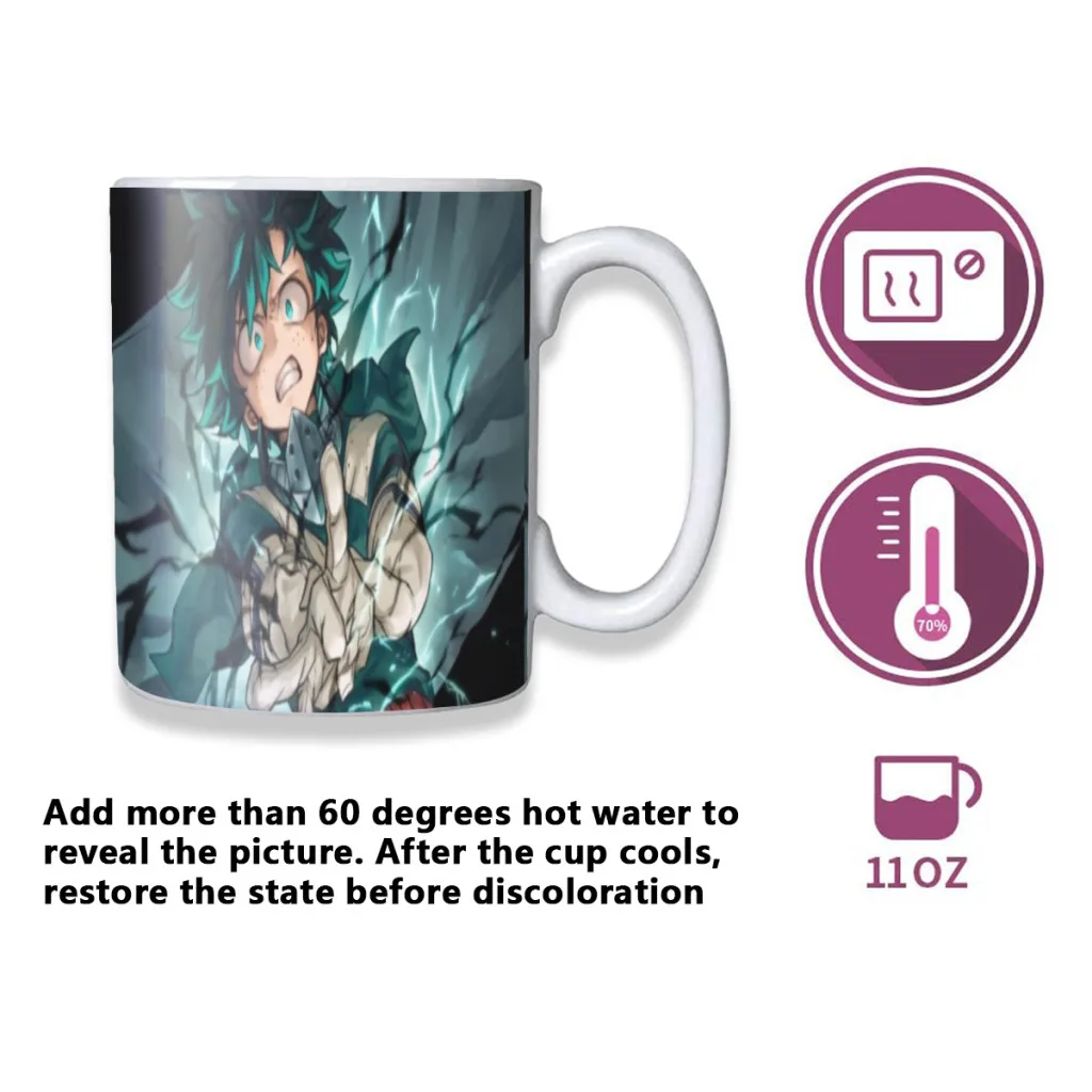 My Hero Academia Mugs Cup Changing Color Magic Mugs Heat Sensitive Tea Cup Coffee Mug Gift Mug Drop Shipping