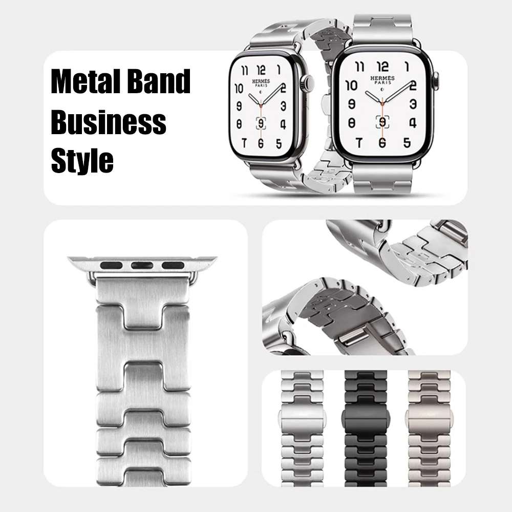 Stainless Steel Band For Apple Watch Series 10 46 42mm Strap
