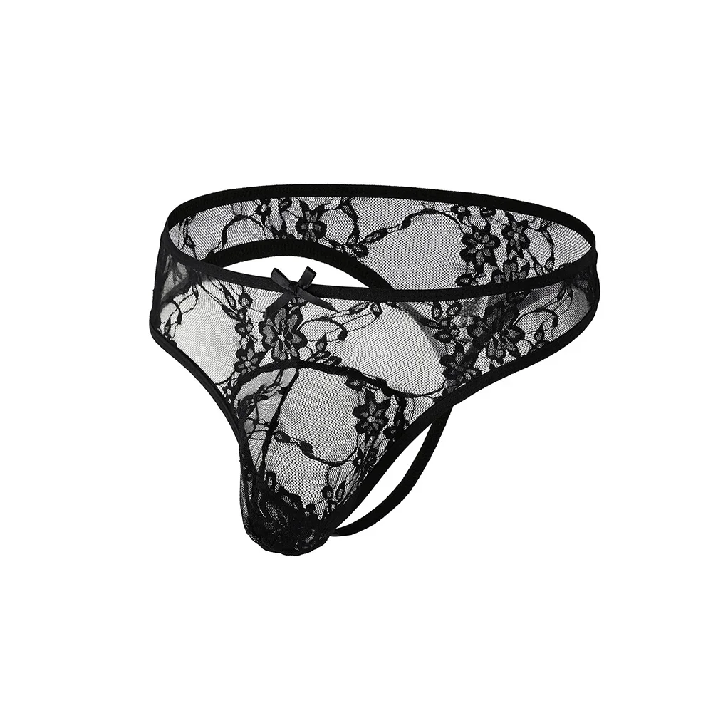 

Sheer G-String For Night For Sleep Men Lace Underwear Low Waist Thongs Breathable High Stretch Men's Underwear