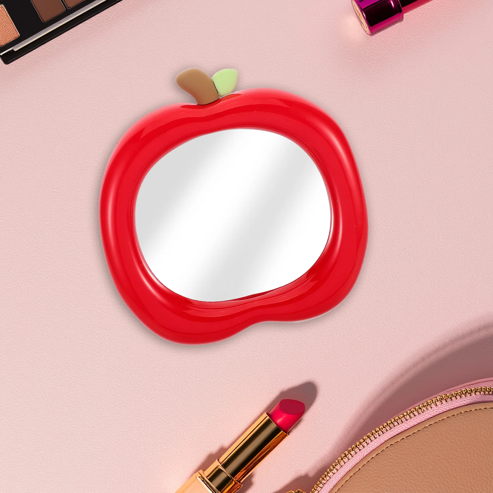 

Portable Compact Mirror: Small Cute Makeup Mirror For Women Girls With Stand Hd Reflection Travel Desk Use