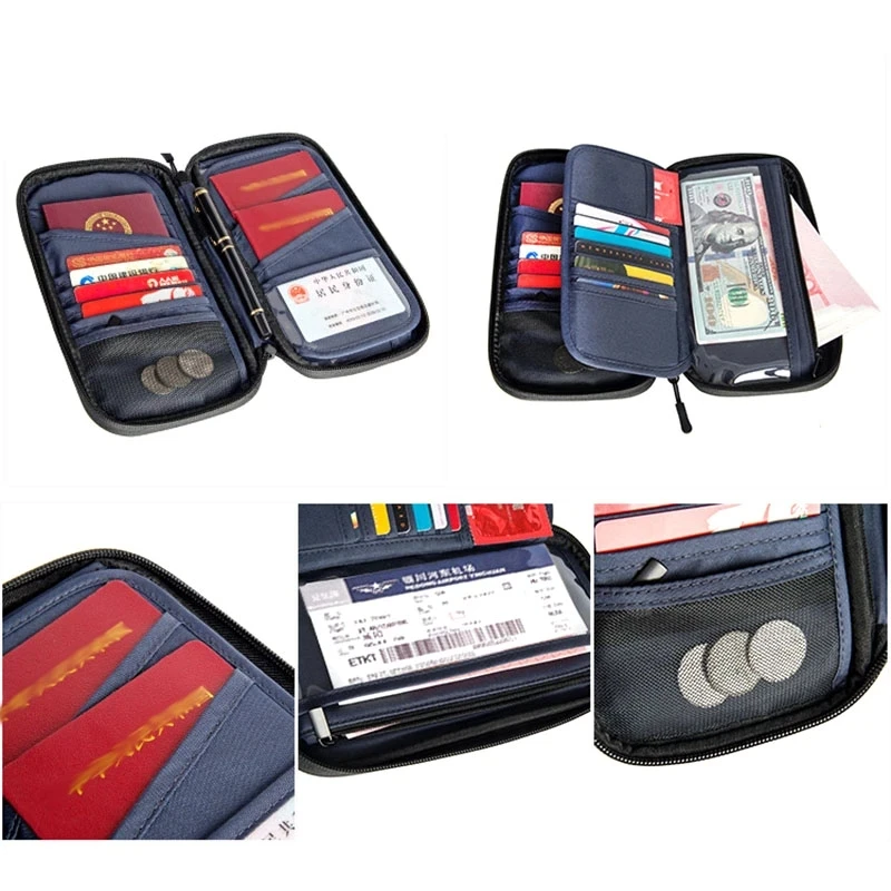 Fundas para pasaporte de viaje, carpeta con bloqueo RFID, soporte para pasaporte familiar, organizador de documentos, Gadgets de viaje impermeables, hombres y mujeres