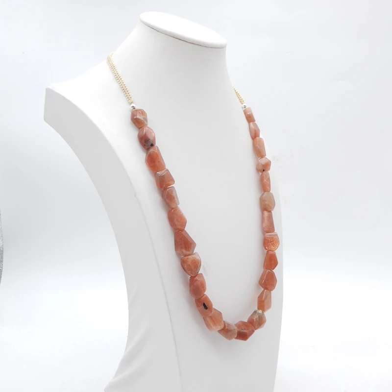 الأحجار الكريمة الطبيعية الشمس حجر قلادة 17x11x8 مللي متر 12x8x7 مللي متر 56.5 جرام 22-30 بوصة مجوهرات الأزياء الإكسسوار