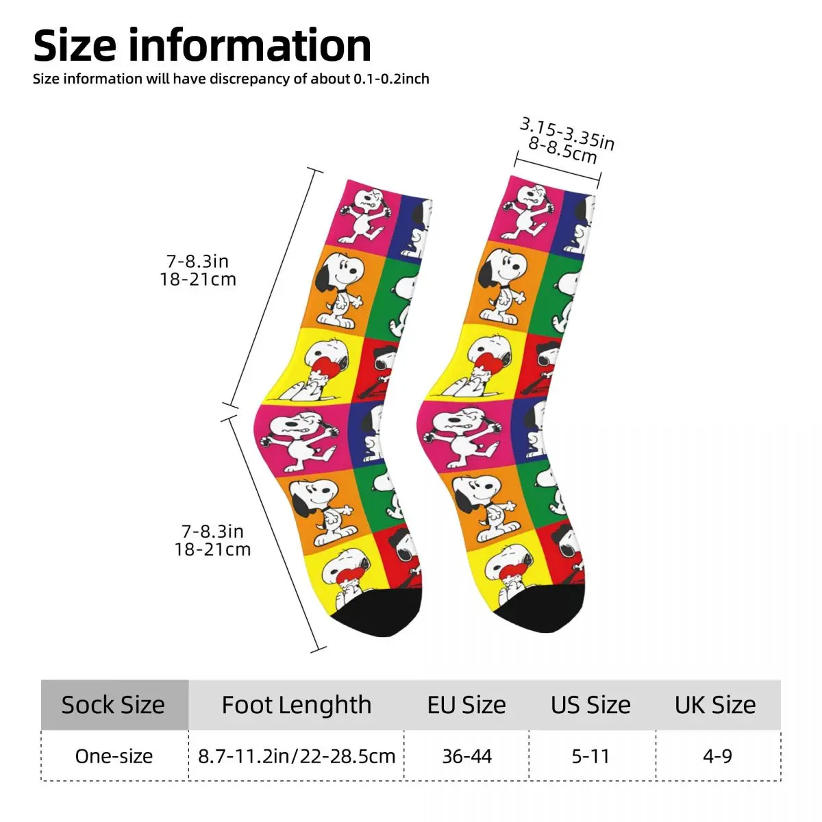 SNOOPY Cartoon (2)-bayingimg Socks Autumn Stockings Funny Men Soft Breathable Socks Pattern Climbing Anti Skid Socks