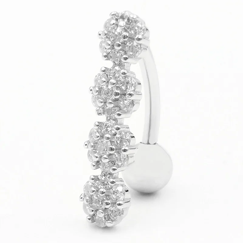 

S925 Belly Button Ring Shape Belly Piercing Navel Curved Barbell Ring Navel Rings Sexy Body Jewelry,not Allergic Pin