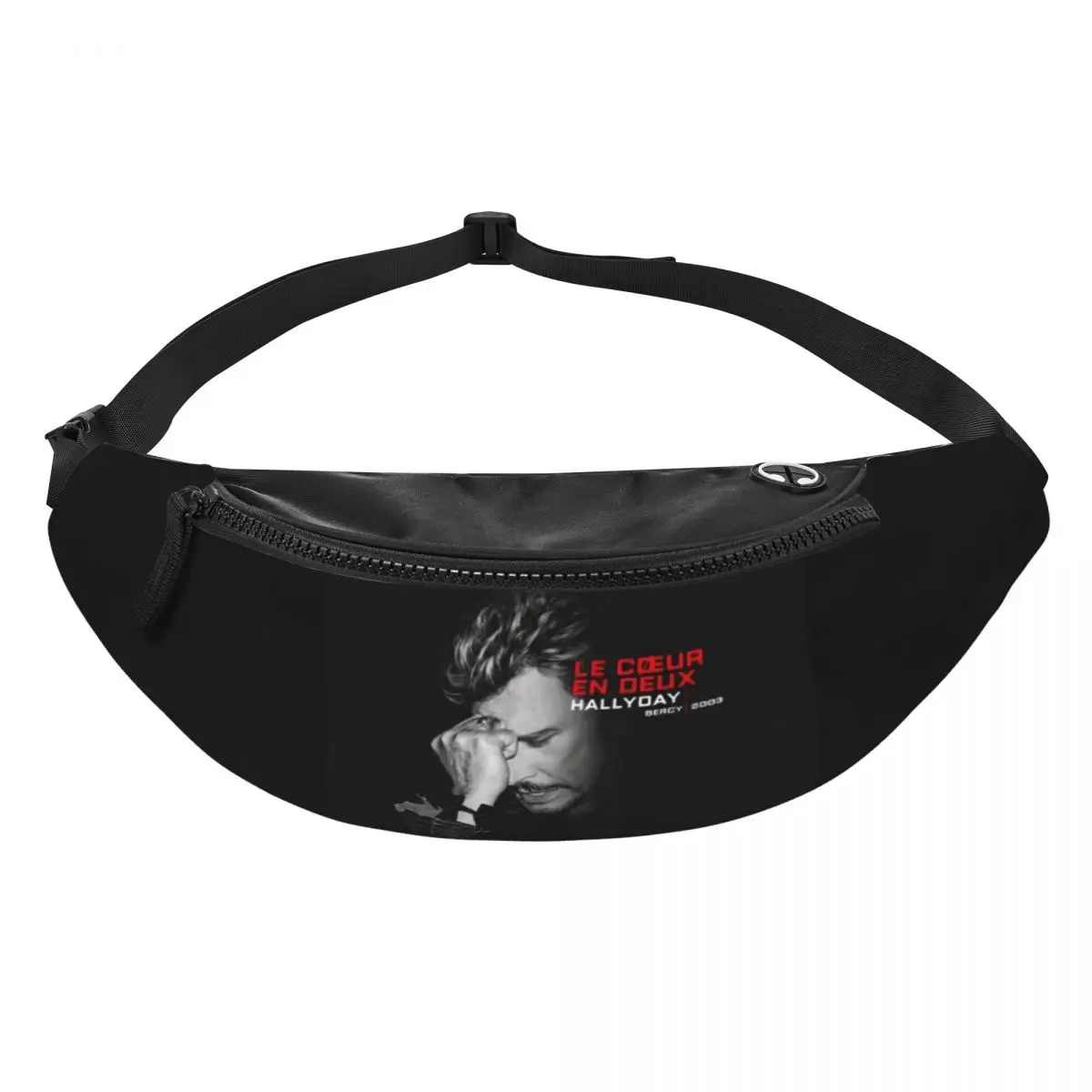 Custom Johnny Hallyday Fanny Pack for Men Women Cool France Rock Singer Crossbody Waist Bag Cycling Camping Phone Money Pouch