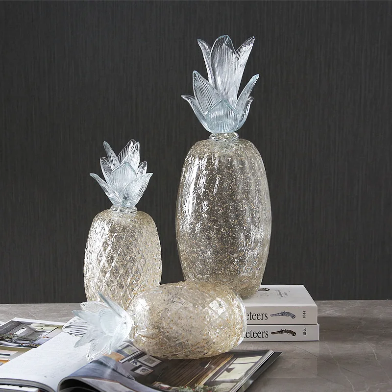 Creative light luxury Nordic simple handmade glass pineapple,furniture exhibition hall home decoration