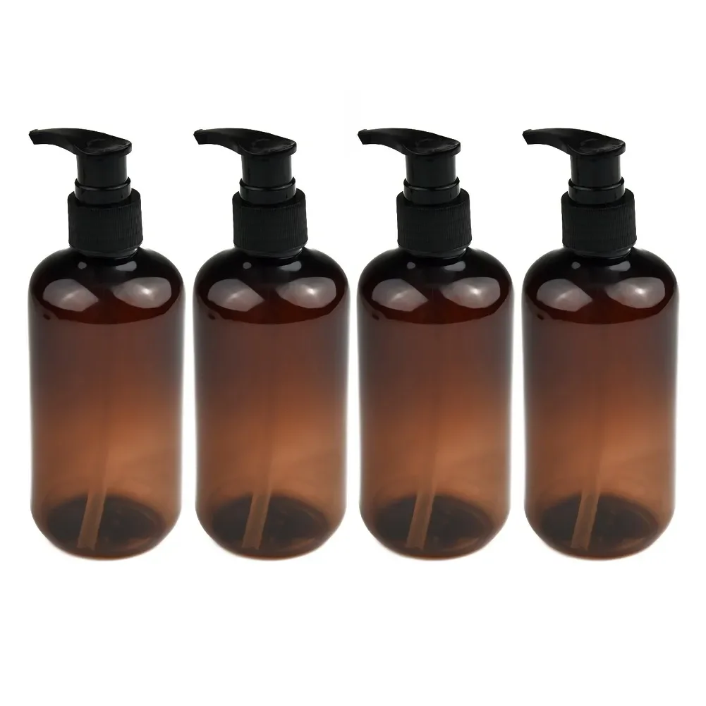 Refillable Empty Pump Bottles Black Lotion Pump Soap Dispenser Spas Therapists 250ml Brown For Salons Brand New