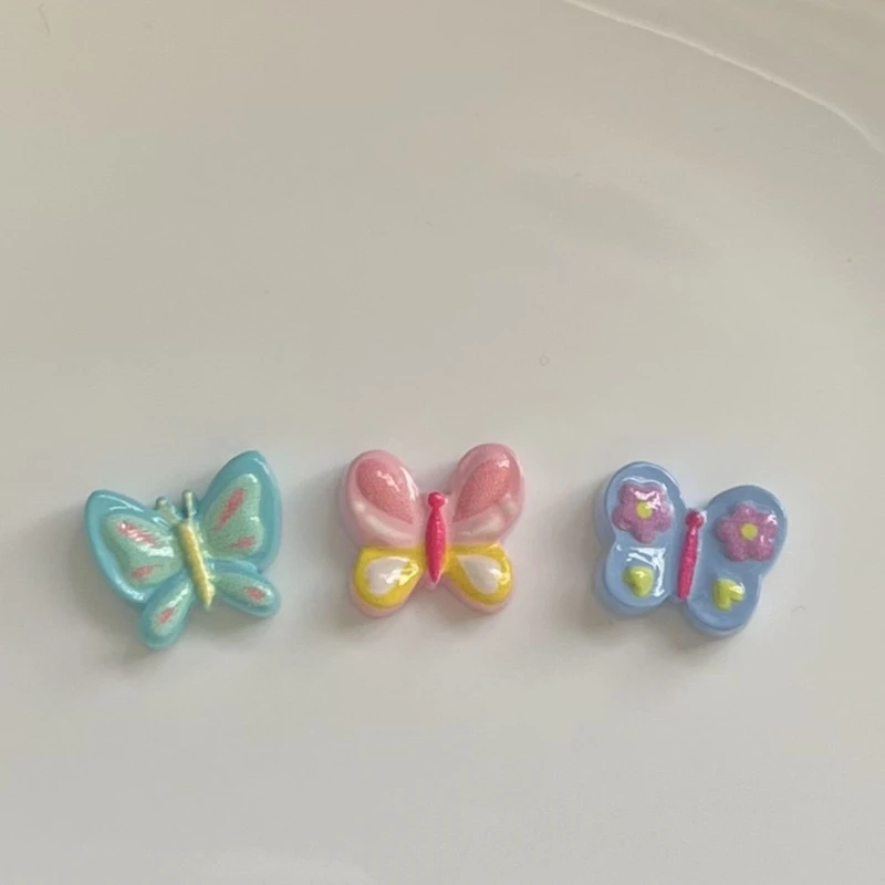 Y1UB Colorful Butterfly Charm DIY Crafts Resin Animal Pendant for Bracelets Necklace