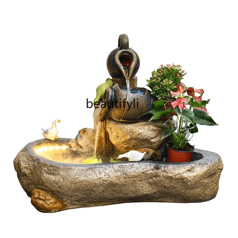 

Pastoral Zen Flowing Water Living Room Indoor Decoration Balcony Fountain Landscape Office Floor Ornaments