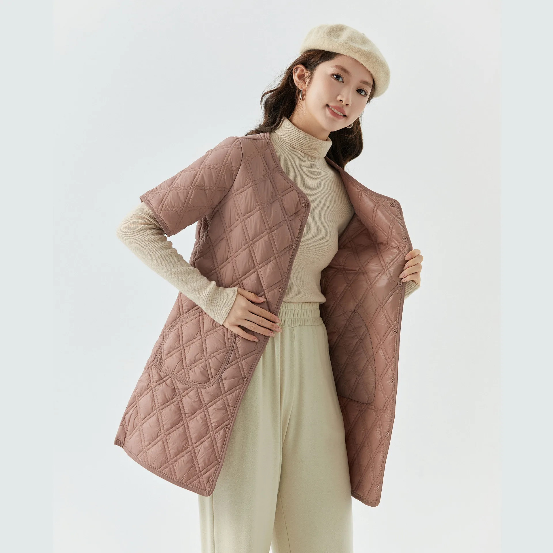 Womens Loose Short Sleeve Single-breasted Casual Trendy Loose Simple Basic Quilted Jackets Female New Fashion Parkas Clothes
