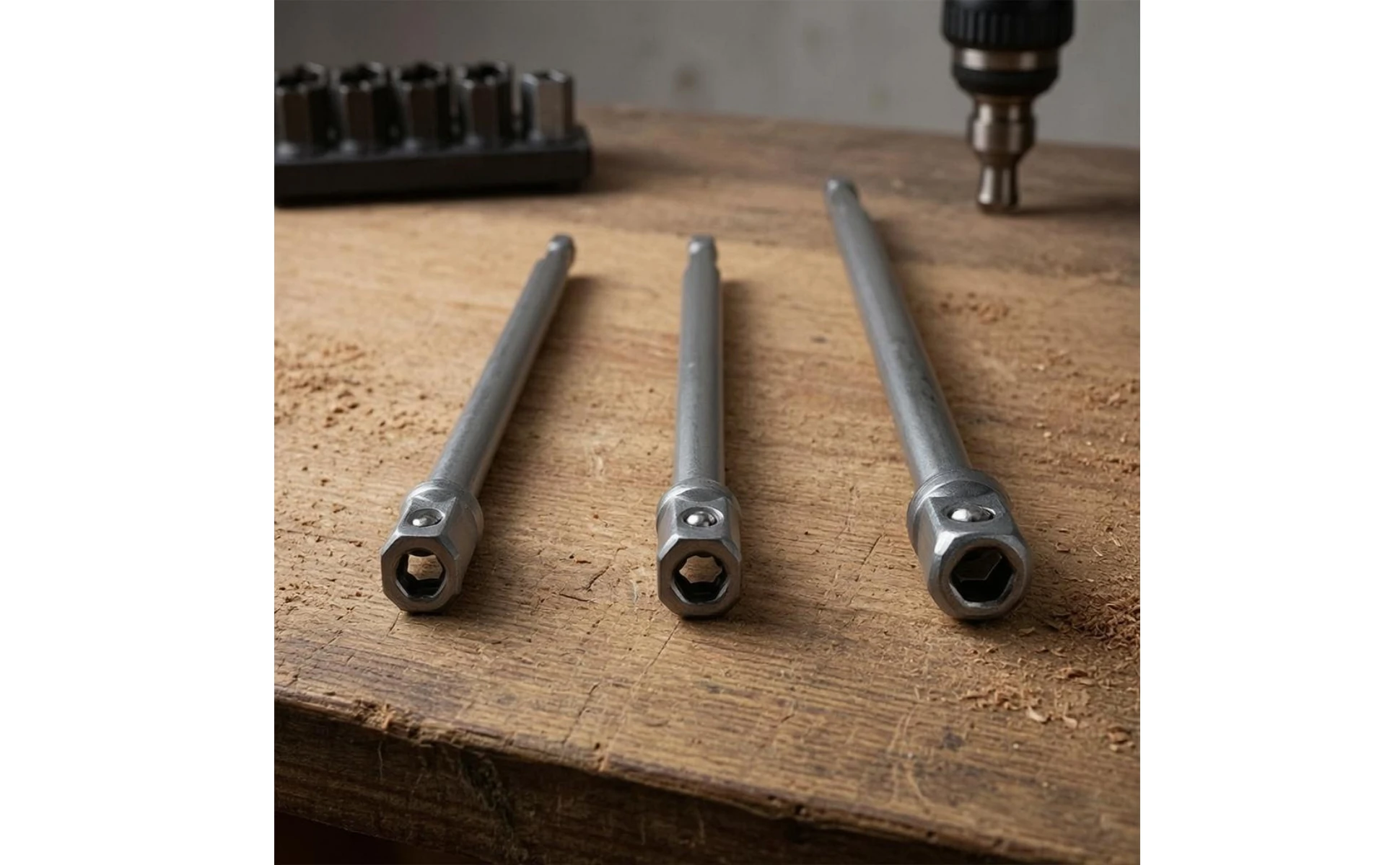 3 Pieces Hex to Square Adapter 150 Mm Socket Adapter Set Tool Accessory Long-Lasting Corrosion Resistant 3 Pieces Hex to Square Adapter 150 Mm Socket Adapter Set Tool Accessory Long-Lasting Corrosion Resistant