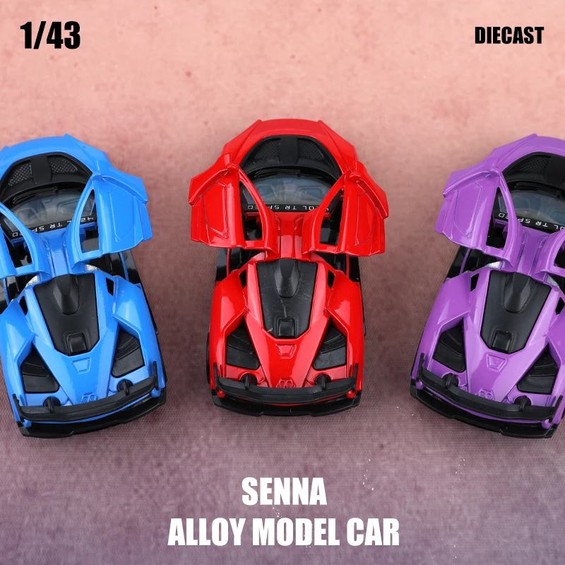 (포장됨) 1:43 합금 세나 레이싱카, 43 시저 도어 디자인, 멋진 어린이 장난감, 소형 레이싱카
