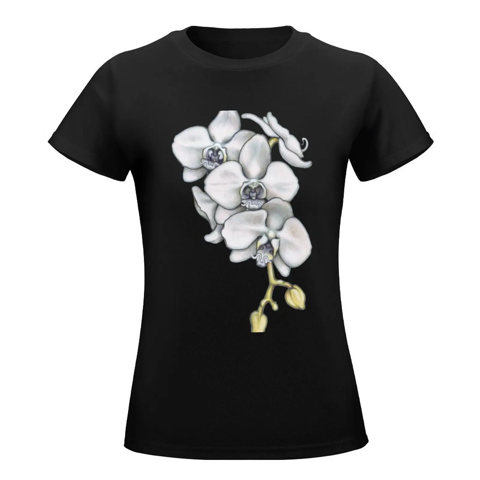 Orchid Flower T-Shirt aesthetic clothes hippie clothes tops summer tops Women's summer blouses 2024