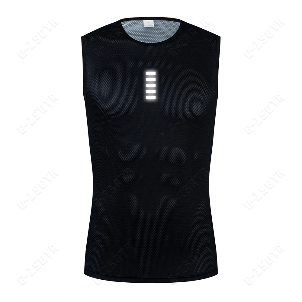 Fietsen Basislaag Reflecterend Ondergoed Wit Wielertrui Sportvest Heren Ondershirt Sneldrogend Elastici Vest Racefiets Jersey