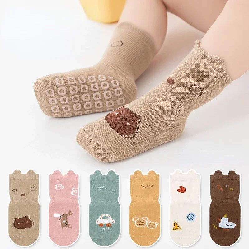 

Spring Autumn Children Baby Girls Boys School Cotton Socks Home Trampoline Socks Kids Toddler Cute Floor Sport Non-slip Socks